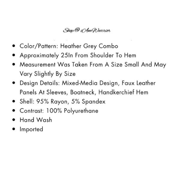 BCBGMaxAzria mixed media faux leather sleeve top *shop@iamwarrior - Picture 6 of 8